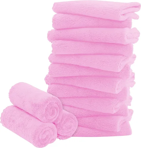 Vista 11 de Paquete de 16 toallitas para bebé - 10x10 pulgadas, vellón de coral - Paños de lavado extra absorbentes y suaves para recién nacidos, bebés y niños