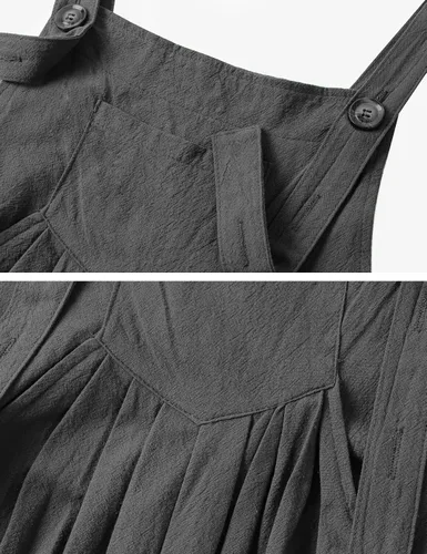 Vista 5 de Gihuo Overol holgado de moda para mujer, overol con peto de pierna ancha