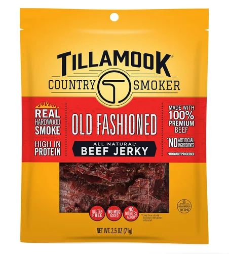 Vista 11 de Tillamook Country Smoker Carne seca de madera dura ahumada con miel, 2.5 onzas (Paquete de 12)