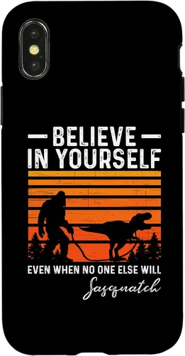 Vista 4 de Funda divertida para iPhone 15 Bigfoot Sasquatch Tyrannosaurus Rex Believer