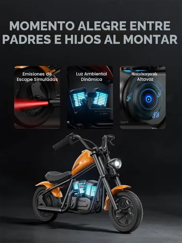 Vista 4 de HYPER GOGO Cruiser 12 Plus - Motocicleta para niños (naranja oscuro)