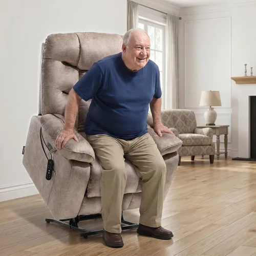 Vista 2 de EONIX Silla reclinable elevadora eléctrica de gran tamaño de 26.4 pulgadas Beige