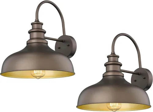 Vista 14 de Bestshared Paquete de 4 luces de pared para exteriores, luz de granero de granja, farol resistente al agua para exteriores, base E26, aplique