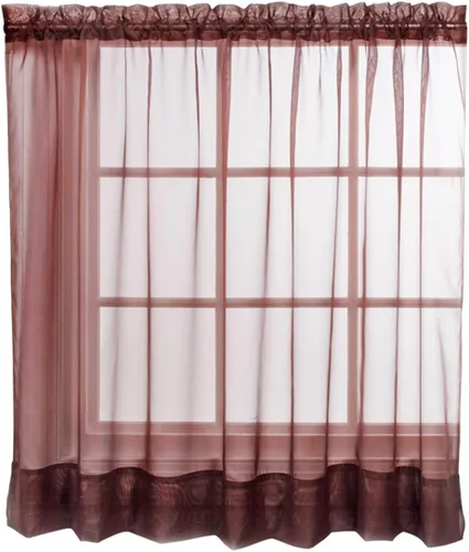 Vista 52 de Stylemaster Elegance Cenefa recta de gasa transparente, 60 x 14 pulgadas, color dorado