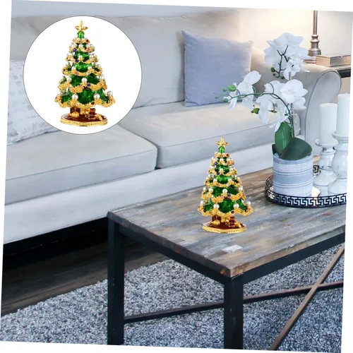 Vista 4 de EXCEART Caja de joyería de 3 piezas para guardar anillos, caja de joyería para árbol de Navidad, organizador de joyas, escritorio, árbol de Navidad