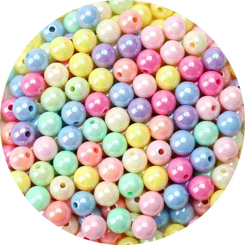 Vista 17 de BONNY BOXX 2000 piezas 4 mm cuentas redondas de acrílico de zafiro suave, bolas de plástico de chicle de burbujas, cuentas gruesas de bolas