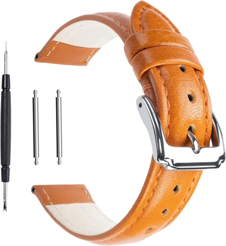 Vista 9 de Correa de reloj de 18, 20, 22 mm de piel de vacuno, extra suave, para hombres y mujeres