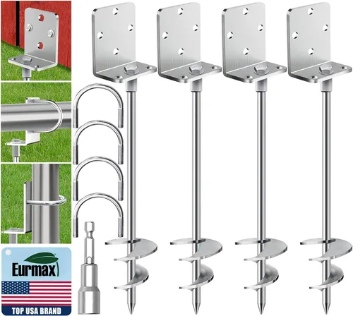 Vista 16 de Anclajes de suelo Eurmax USA Anclajes de trampolines con tornillo para vientos fuertes Estacas de tienda de campaña de alta resistencia Anclajes
