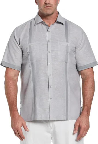 Vista 10 de Cubavera Camisa Guayabera de manga corta para hombre con mezcla de lino, disponible en tallas grandes y altas
