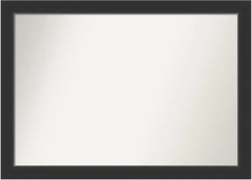 Vista 202 de Amanti Art Espejo personalizado, espejo de baño negro Astor, espejo de pared o espejo de tocador de baño sobre el fregadero (25 x 25 pulgadas)