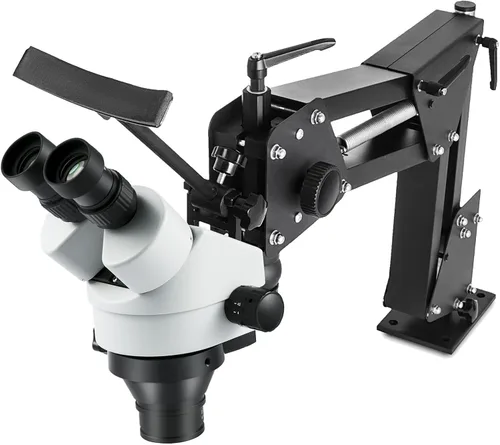 Vista 5 de VEVOR Microscopio de Espejo Microincrustado Multidireccional con Soporte de Resorte 7X-4.5X Herramientas de Joyería de Microajuste Multidireccional