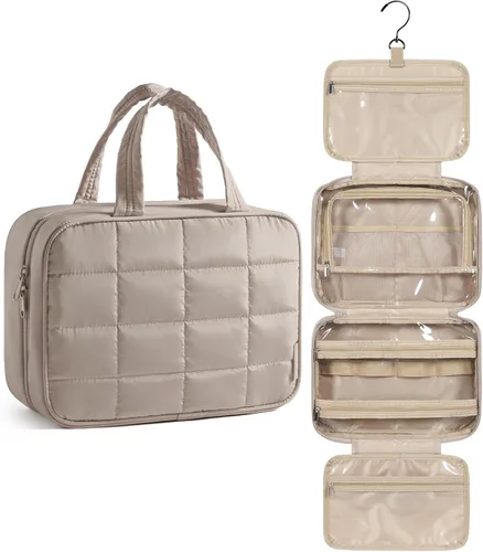 Vista 11 de Bolsa de viaje para artículos de aseo personal BAGSMART con organizador para joyas, bolsa de viaje colgante para artículos de tocador, organizador