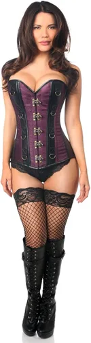 Vista 3 de Daisy Corsets womens Top Drawer Brocade & Faux Leather Steel Boned Corset