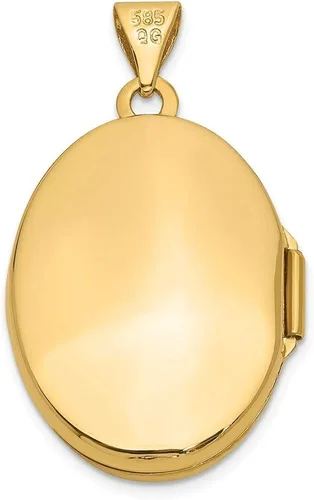 Vista 3 de Roy rosa joyas oro amarillo de 14K grabada a mano medallón 30x 23yard