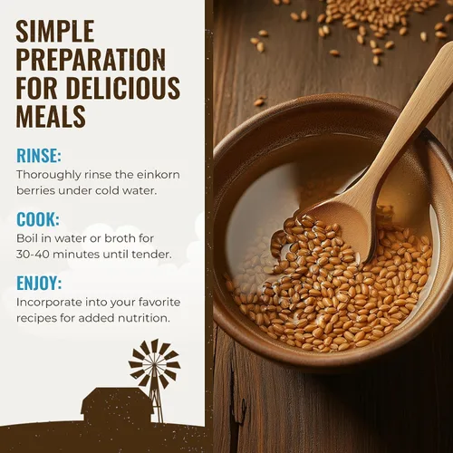 Vista 4 de Grand Teton Ancient Grains - Bayas de Einkorn 100% orgánicas, Farro Piccolo de grado alimenticio premium, bayas de trigo Einkorn, grano Einkorn