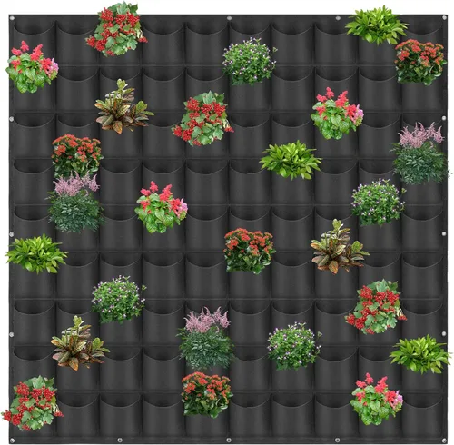 Vista 16 de Bolsas colgantes para macetas con 12 bolsillos, bolsas de cultivo verticales para colgar en la pared, macetas de jardín de hierbas para interiores