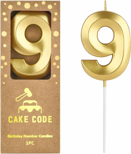 Vista 17 de Velas de cumpleaños de oro con diamantes de 2.76 pulgadas, velas de números dorados, velas de números de pastel, celebración de fiesta