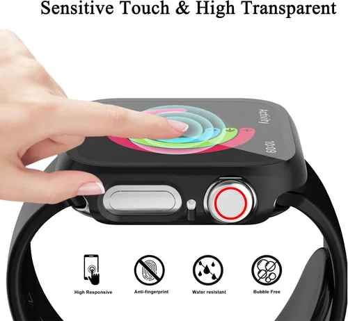 Vista 3 de Paquete de 12 fundas compatibles con Apple Watch de 1.575 pulgadas SE 3 SE 2 Series 6 5 4 SE con protector de pantalla de vidrio templado