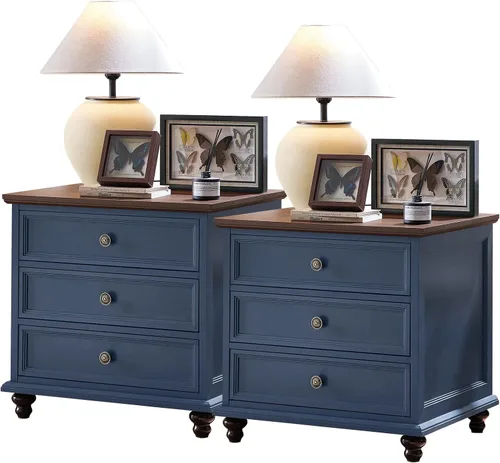 Vista 35 de Joaxswe Cómoda rústica de 4 cajones para dormitorio, cómoda rústica de 37 pulgadas de alto con 4 pies de madera maciza, organizador de armario