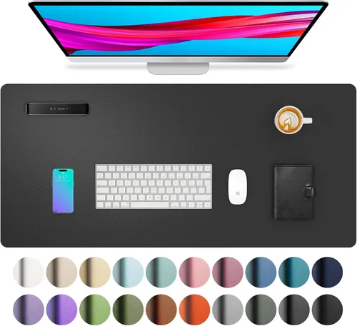 Vista 42 de Aothia - Protector de escritorio de cuero sintético grande, base antideslizante para mouse y superficie para escribir, impermeable, fácil de Agua