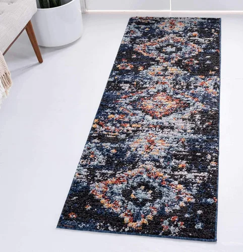 Vista 15 de Unique Loom Morocco Collection Medallion, alfombra abstracta (2 pies 2 pulgadas x 3 pies 0 rectangular, marfil/azul)