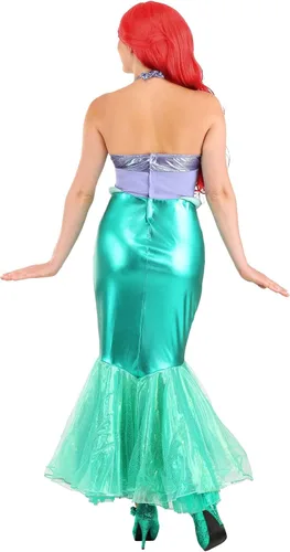 Vista 7 de Disfraz de sirena Ariel Deluxe para mujer, Verde