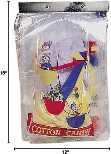 Vista 3 de Oasis Supply, Bolsas de algodón de azúcar resistentes, diseño de rueda de fortuna de carnaval, 100 unidades, lazos giratorios incluidos
