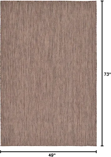 Vista 2 de Unique Loom Collection Alfombra de Área Plana Casual de Transición Sólida Jaspeada para Interiores/Exteriores