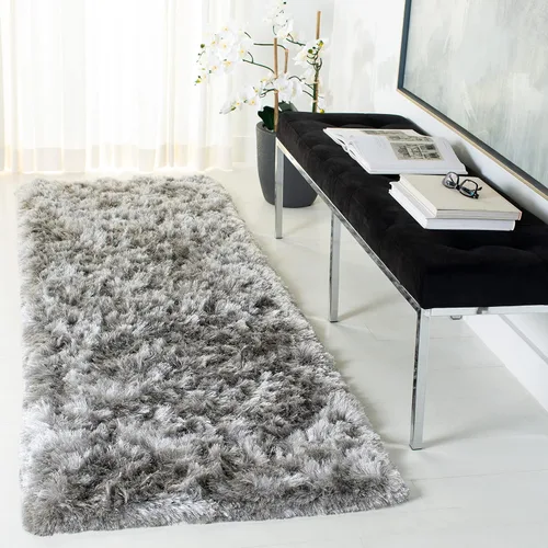 Vista 29 de SAFAVIEH Ocean Shag Collection - Alfombra decorativa, 2 x 3 pies, marfil, hecha a mano, sólida, 2.4 pulgadas de grosor, ideal para zonas de alto