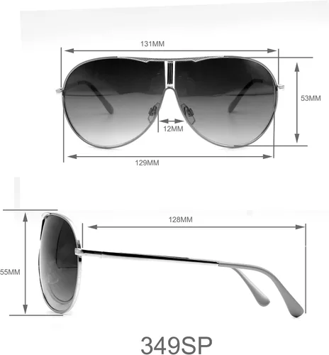 Vista 6 de Southpole 349sp Women's Metal Uv Protective Aviator Pilot Shield Sunglasses. Cool Gifts for Her, 129 Mm