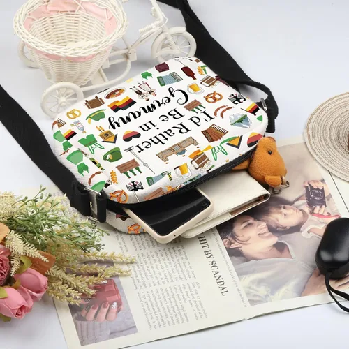 Vista 5 de PWHAOO Bolsa de maquillaje de viaje de Alemania, preferiría estar en Alemania, bolsa de cosméticos para vacaciones - Regalo de recuerdo, Más bien