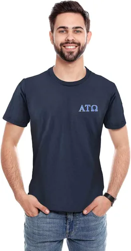Vista 3 de DALIX Alpha Tau Omega Greek Letters Camiseta de Fraternidad Bordada para Hombre