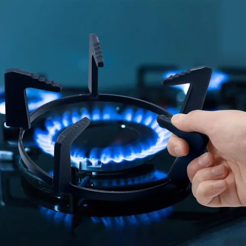 Vista 5 de OSALADI Wok Stand Wok - Estante para estufa de gas de hierro fundido con cinco pies antideslizante y ahorro de tiempo para la cocina del hogar