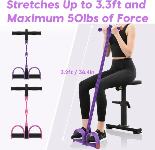 Vista 7 de Resistance Bands with Handles, 6-Tube Elastic Pedal Resistance Band for Working Out, Durable Natural Rubber Exercise Bands, Multifunction Exercise