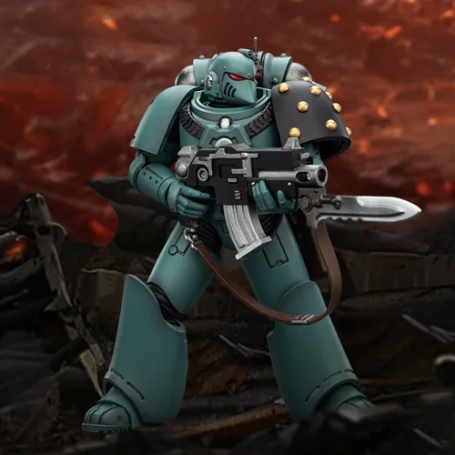 Vista 6 de JOYTOY Warhammer The Horus Herejy 1:18 Hijos de Horus MKVI Tactical Legionary Model Regalos de cumpleaños JT02977