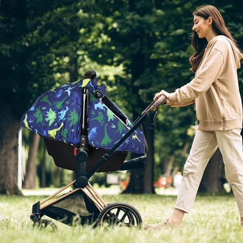 Vista 7 de TANOFAR - Funda para asiento de coche de bebé a prueba de viento, capota para asiento de coche infantil de 3D con lunares de visón y ventana