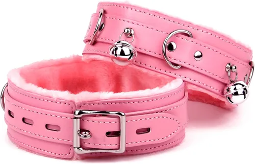 Vista 2 de Blinan Gargantilla de cuero con campana de tamaño ajustable para mujer