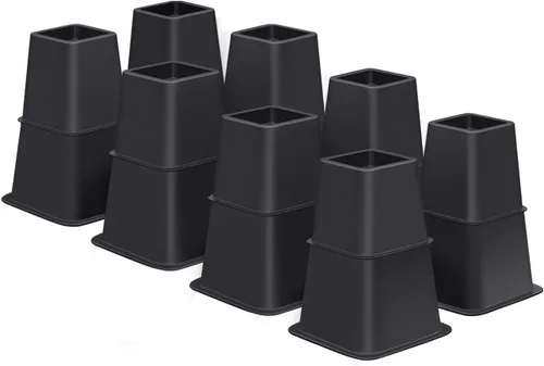 Vista 8 de Elevadores de cama de 8 pulgadas de alta resistencia, elevación en alturas de 3, 5, 8 pulgadas, elevadores de muebles ajustables para sillas, mesas