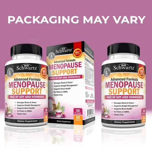 Vista 2 de Apoyo a la menopausia herbaria para mujeres, apoya el estado de ánimo saludable y el equilibrio con cardo mariano Chasteberry Black Cohosh Red