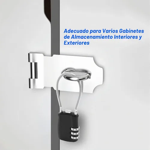Vista 5 de MEIRIYFA Candado de combinación de 3 dígitos con contraseña para exteriores, impermeable, bloqueo de alambre para Scool Gimnasio, taquillas, puerta
