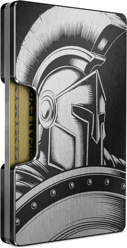 Vista 11 de Cartera de aluminio grabada para hombre, clip delgado para dinero y tarjetero con acabado grabado. Bloqueo RFID mejorado, carteras compactas, únicas