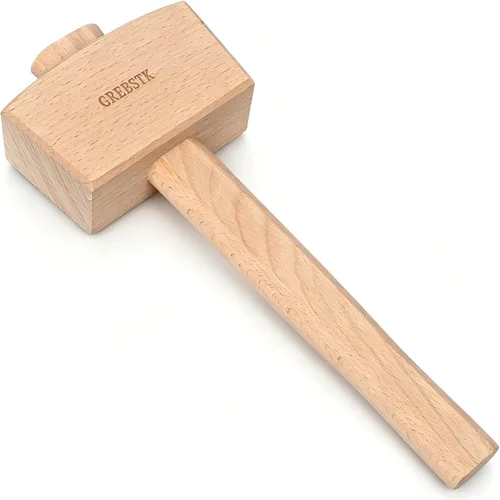 Vista 10 de GREBSTK Polished Solid Beech Wood Mallet for Home Bartending & Workshop Polished oiled finish, stain & moisture resistant, wipes clean with ease