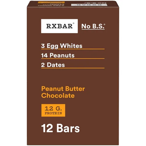 Vista 11 de RXBAR - Barras de proteína, con 12g de proteína, snacks libres de gluten, sabor a chocolate con mantequilla de maní (6 cajas, 30 barras)