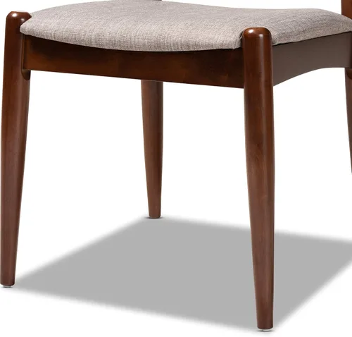 Vista 7 de Baxton Studio Sillas de comedor, tamaño único, gris claro/nogal