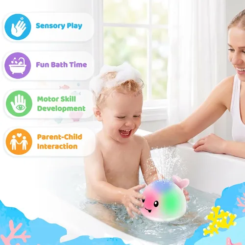 Vista 6 de ANGGIKO Juguetes de Baño para Bebé Niño, Rellenos para Calcetín Navideño Regalo para Niño de 1 Año, Juguetes de Baño para Niños de 1-3 Años, Juguete
