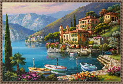 Vista 7 de Amanti Art Lienzo enmarcado para pared, 16 x 23 pulgadas, Villa Bella Vista de Sung Kim, lienzo enmarcado para pared, obras de arte de paisajes
