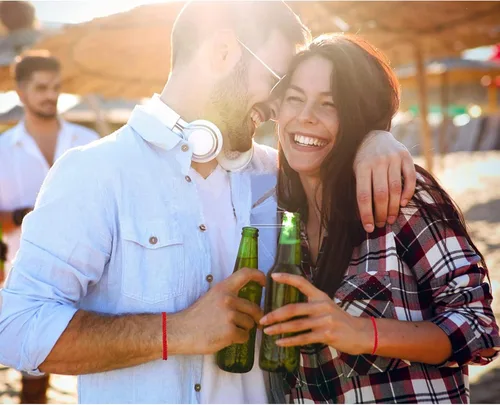Vista 4 de RAYSTAR Regalos para el día de San Valentín para él, ella, regalos para parejas para novio y novia, cadena roja del destino pulseras para relaciones