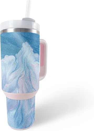 Vista 17 de MightySkins - Vaso con purpurina brillante compatible con Stanley The Quencher H2.0 FlowState de 40 onzas, Crazy Tikis, acabado protector y duradero