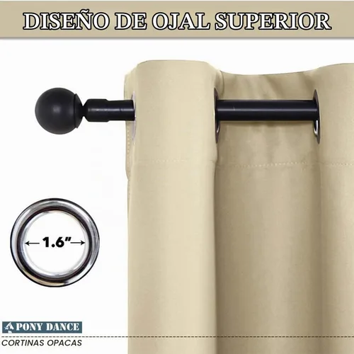 Vista 3 de Pony Dance Cenefa Enrollable Beige - Cenefa de Ventana para Cocina Cortina Enrollable con Ojales para Decoración del Hogar Cenefa Ajustable, 42''An