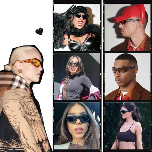Vista 2 de VANLINKER Gafas de sol envolventes ovaladas frescas para mujer y hombre, deportes de moda, irregulares, negras, gafas oscuras rápidas VL9739
